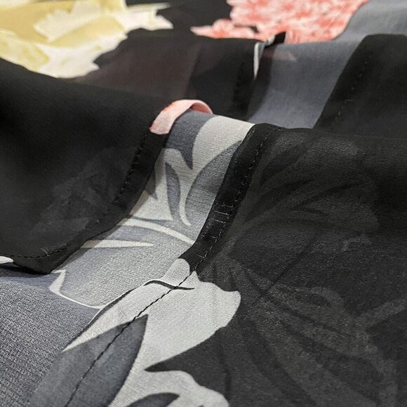 Womens Floral Chiffon Kimono Cardigans Loose Beach Cover Up Half Sleeve Tops - Picture 5 of 5